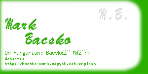 mark bacsko business card